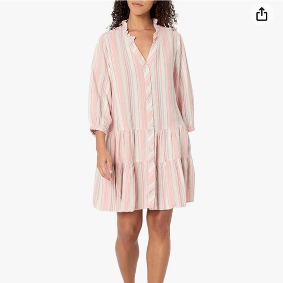 Tommy Hilfiger 3/4 Sleeve Button Through Linen Blend Shirt Dress XL - Picture 1 of 5